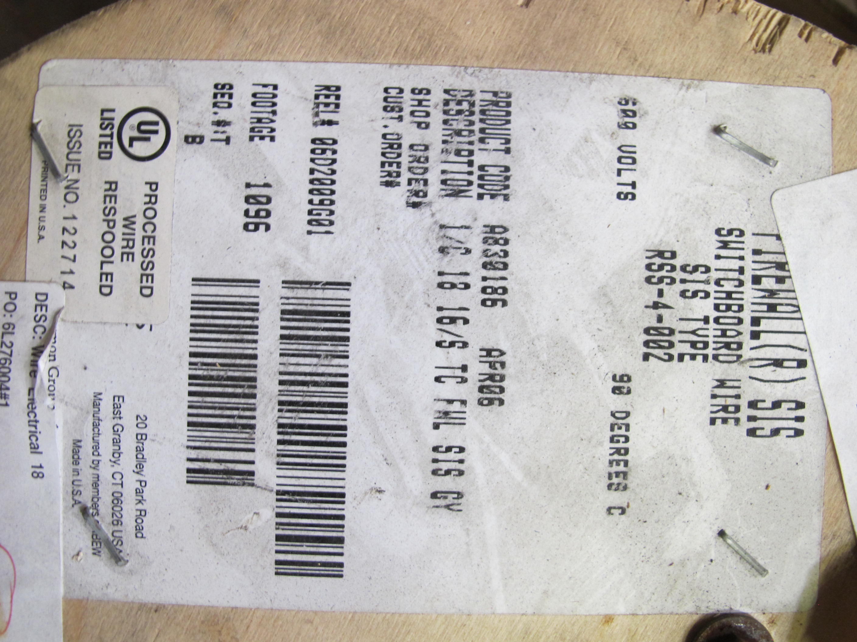 LOT TO INCLUDE: (3) CABLES, ELECTRICAL TYPE, 14 AWG SIZE, 600 V, 125 C RATING, SILICONE RUBBER INSULATING MATERIAL, 9 CONDUCTOR, SHIELDED KIND, (2) CABLES, PVC ENCASED MATERIAL, HOUSING KIND, (4) CABLES, 4 PR/24 AWG, CATEGORY 5 KIND. 8 CONDUCTOR (4 PAIR) WORKSTATION CABLING. CATEGORY 5 RATED. 24AWG SOLID COPPER, INSULATED, PVC JACKETED, (29) TUBES, 3-1/2" ID X 7-1/2" OD X 12" LONG (+/- .250" ON LENGTH) TYPE FBE-COTTON FIBER BASE, PHENOLIC-RESIN MATERIAL, MIL-I-24768/13 KIND. ELECTRICAL GRADE, NEMA GRADE LE, HEAT TREATED. LOADING & HANDLING FEE $15-4080